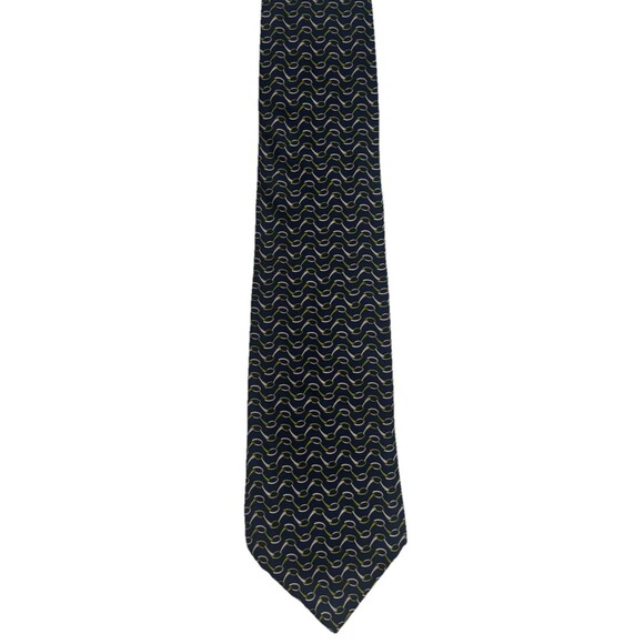 Brooks Brothers Navy Blue Chain Link Design Neck Tie 59” - Picture 1 of 7